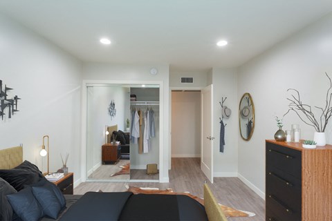 Spacious bedroom with large closet