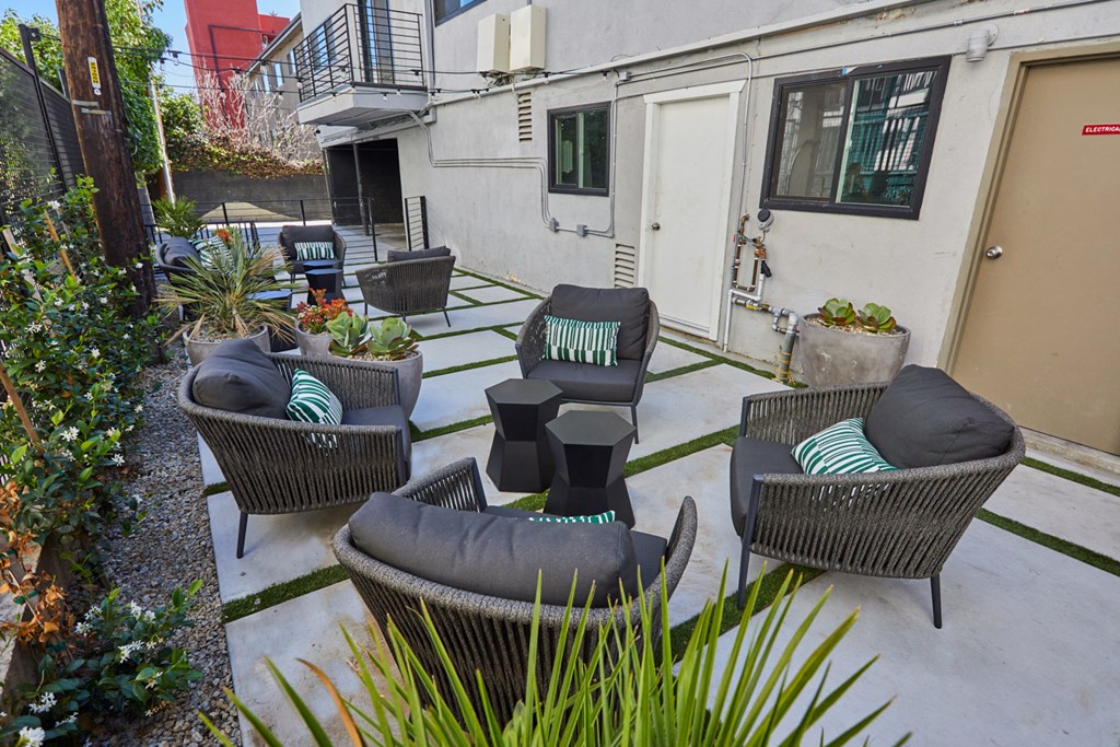 Outdoor lounge with comfortable chairs