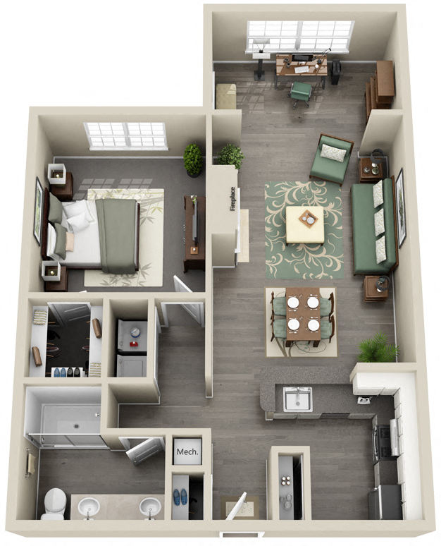 One Bedroom One Bathroom  at The Grand Reserve at Tampa Palms Apartments, Tampa