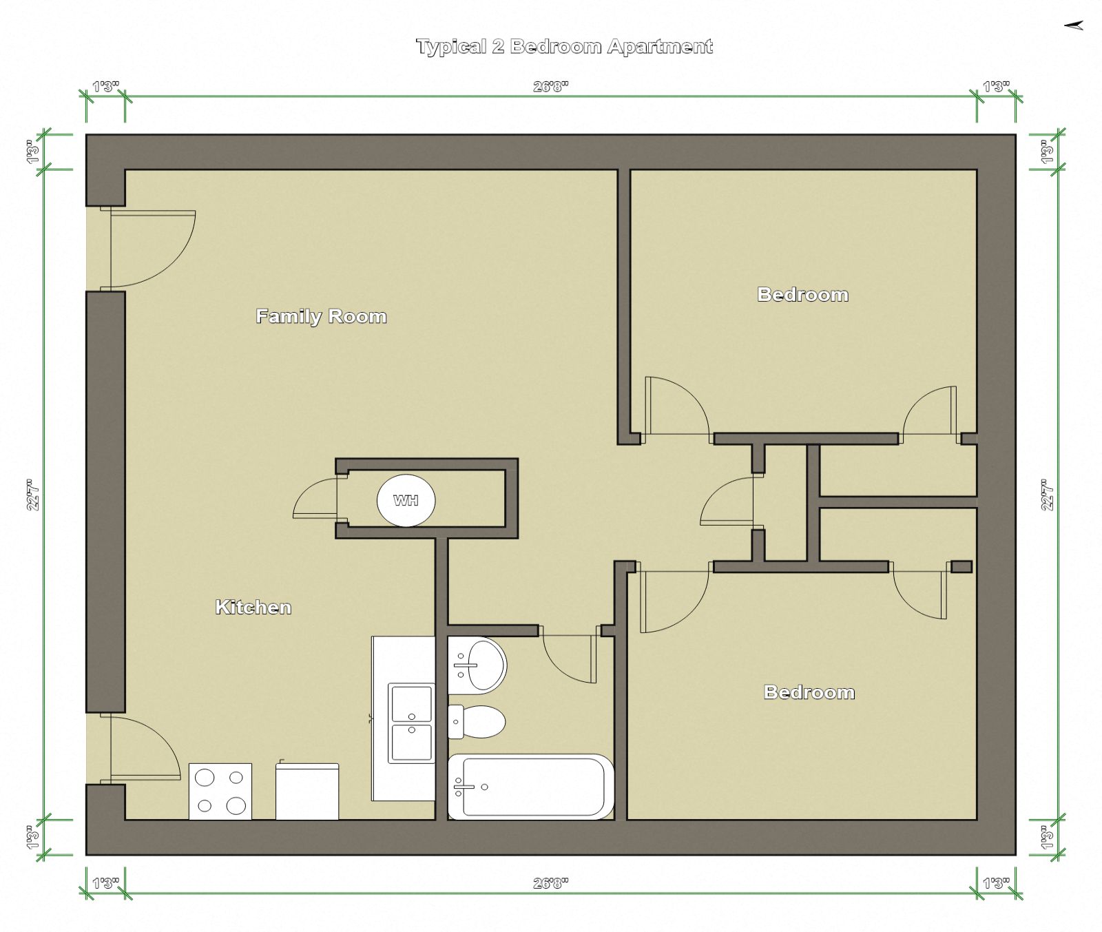 Two Bedroom  One Bath