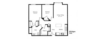 2 Bedrooms, 1 Bathroom (Michigan)