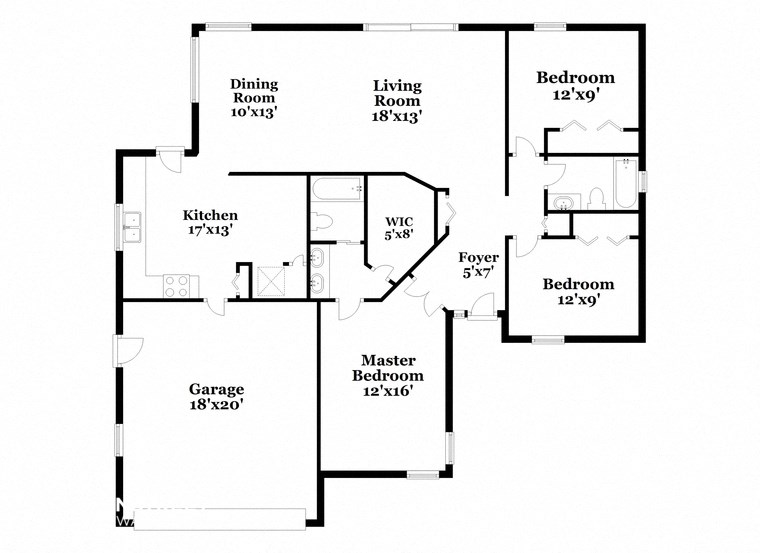 a floor plan of a house with two floors and a garage