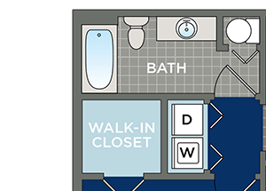 Kite One Bedroom Floor Plan