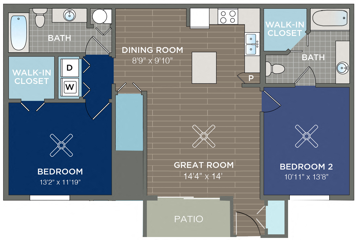 Manu Two Bedroom Floor Plan