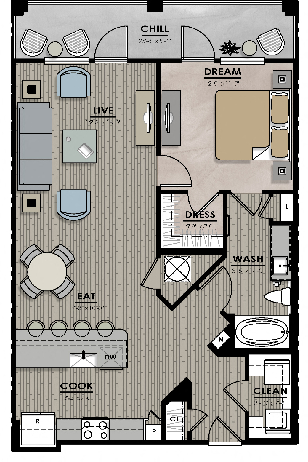 A4Floor plates with LVT at Harrison Apartments, Florida, 34243