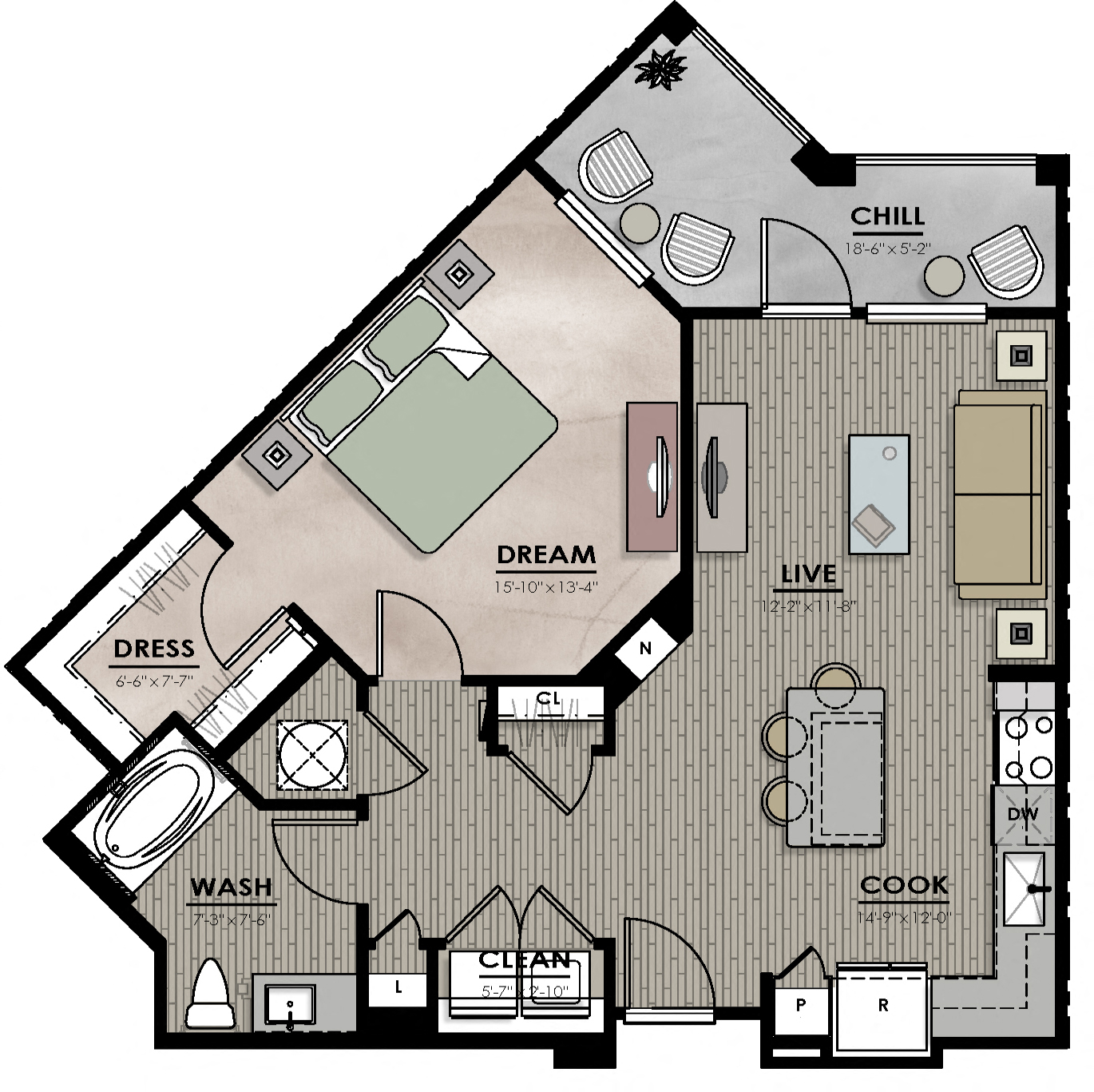 A5Floor plates with LVT at Harrison Apartments, Sarasota, FL, 34243