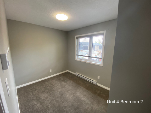 a room with a carpet and a window