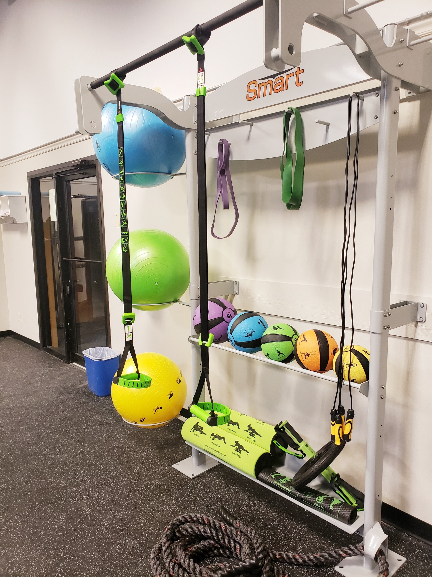 a gym with weights and other exercise equipment