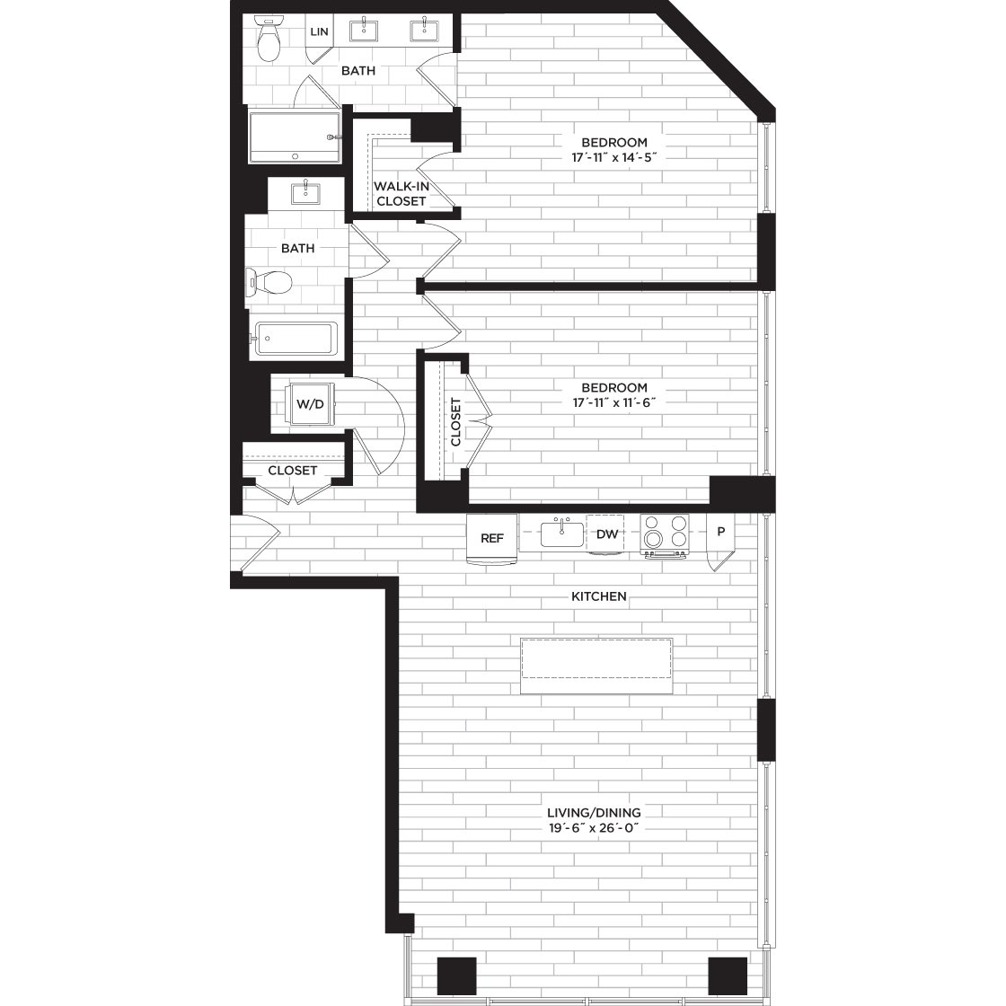 Ponderosa Floor Plan Ponderosa Floor Plan at The Sur, Arlington, VA, 22202