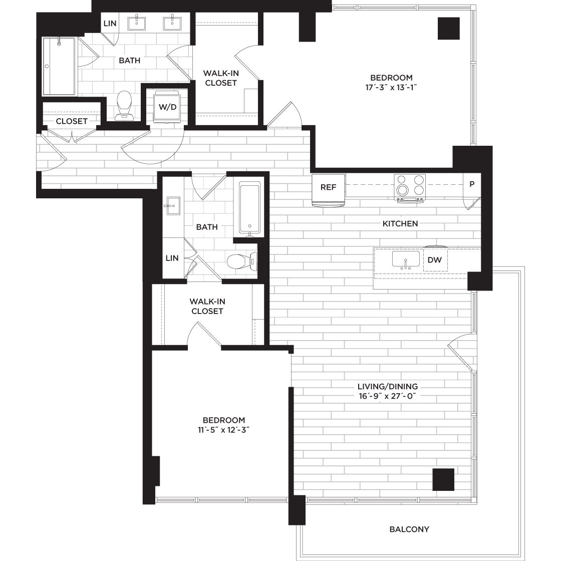 Oak Floor Plan Oak Floor Plan at The Sur, Arlington, VA