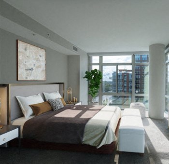 Beautiful Bright Bedroom With Wide Windows Beautiful Bright Bedroom With Wide Windows at The Sur, Virginia, 22202