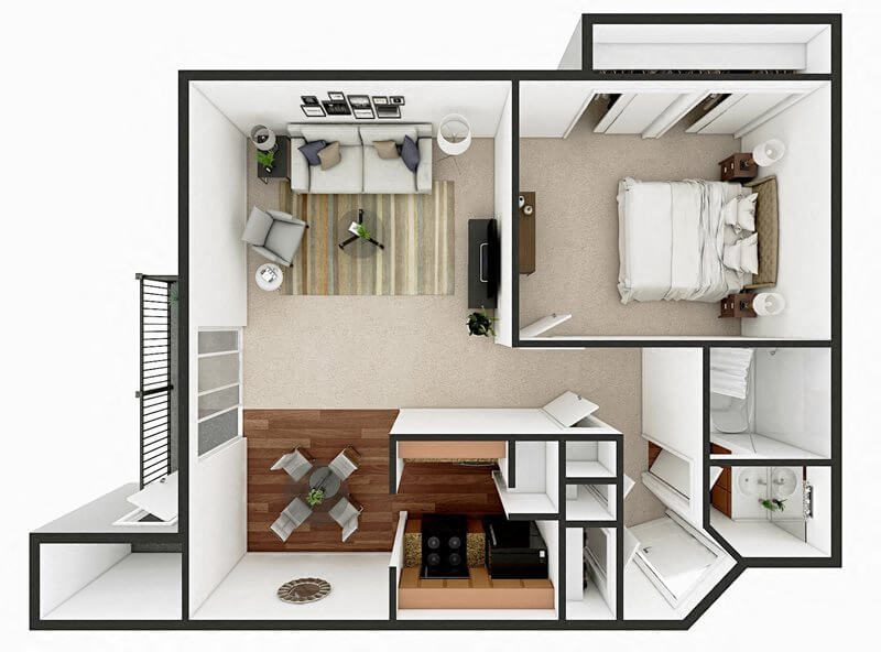 1 bedroom apartment floor plan