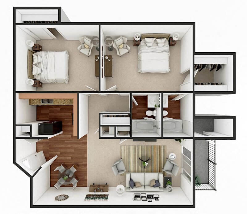 2 bedroom apartment floor plan