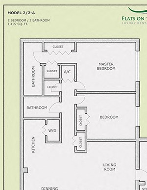 2-2A Two bedroom two bathroom floor plan 2-2A Two bedroom two bathroom floor plan