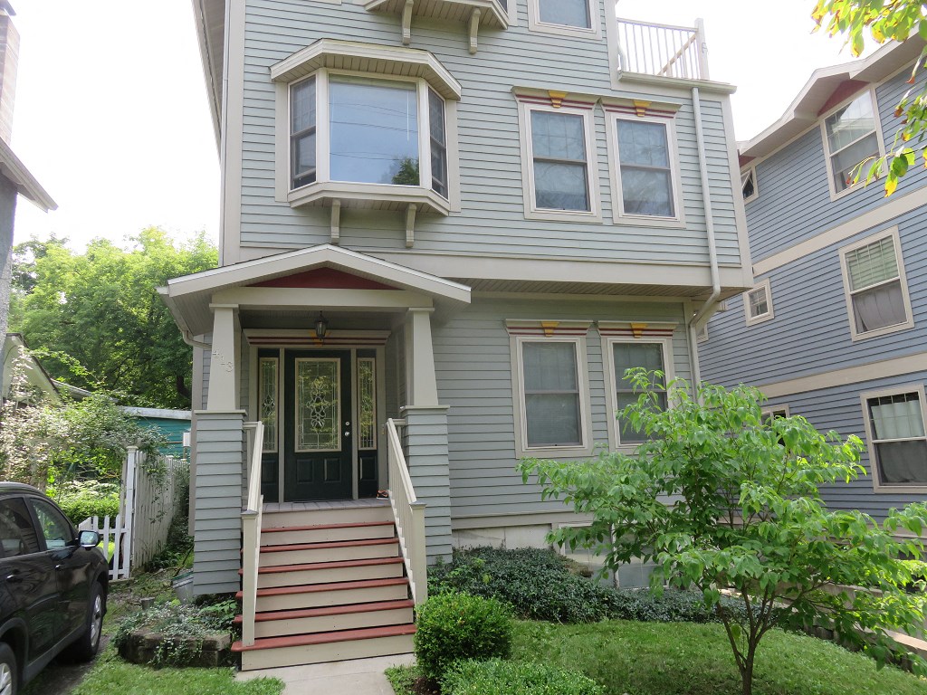 the front of the house has been remodeled to look like a home