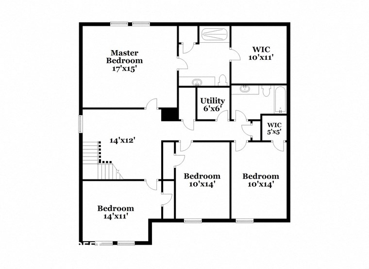 the floor plan of the house has bedrooms and baths