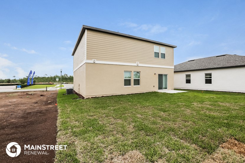 the exterior of a house with a yard in front of it