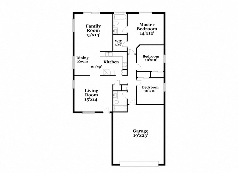 a floor plan of a house with a bedroom and a living room