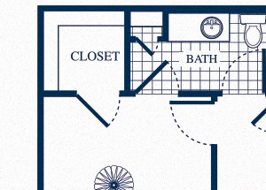 A2 floorplan at Tivoli Apartments in Dallas, Texas