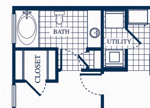 B1 floorplan at Tivoli Apartments in Dallas, Texas