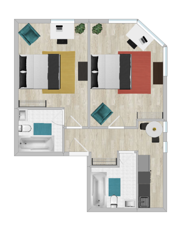 PVT Room in Suite W/ Kitchen