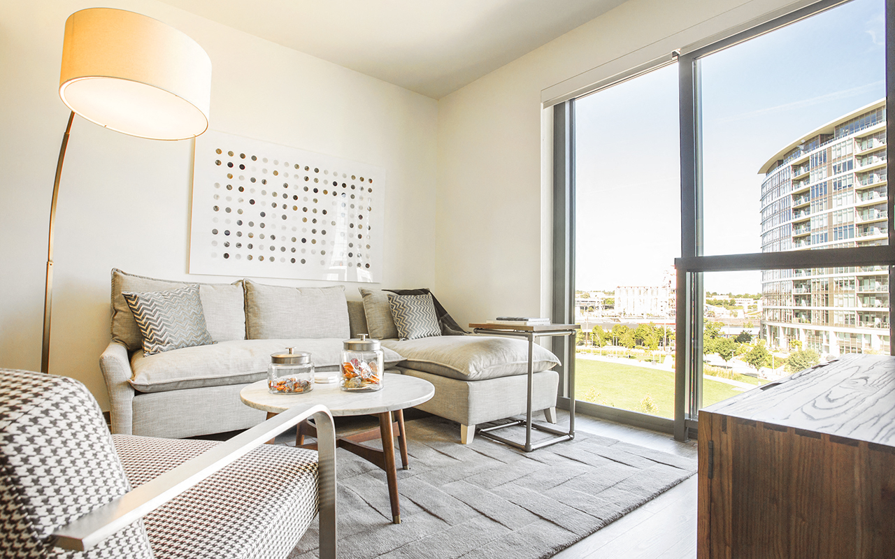 Block 17 Apartments Mid-Rise Model Living Room