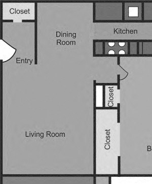 1 Bedroom 1 Bathroom Floorplan 1 Bedroom 1 Bathroom Floorplan