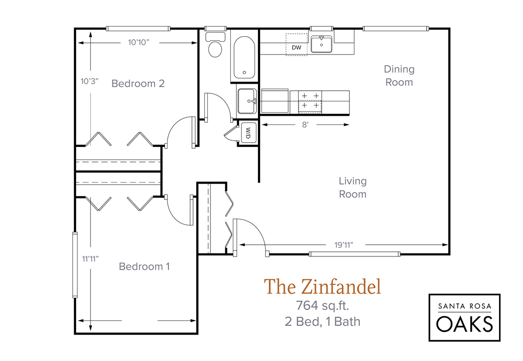 a floor plan of a house with a bedroom and a living room