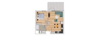 1 Bedroom C Floor Plan at Block C, San Marcos, California