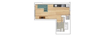 Studio A Floor Plan at Block C, San Marcos