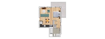 Studio B Floor Plan at Block C, San Marcos, California