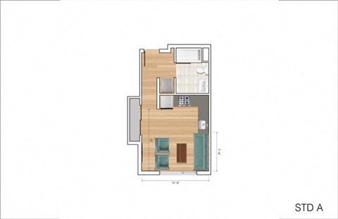 Studio AK Floor Plan at Block C, San Marcos, CA