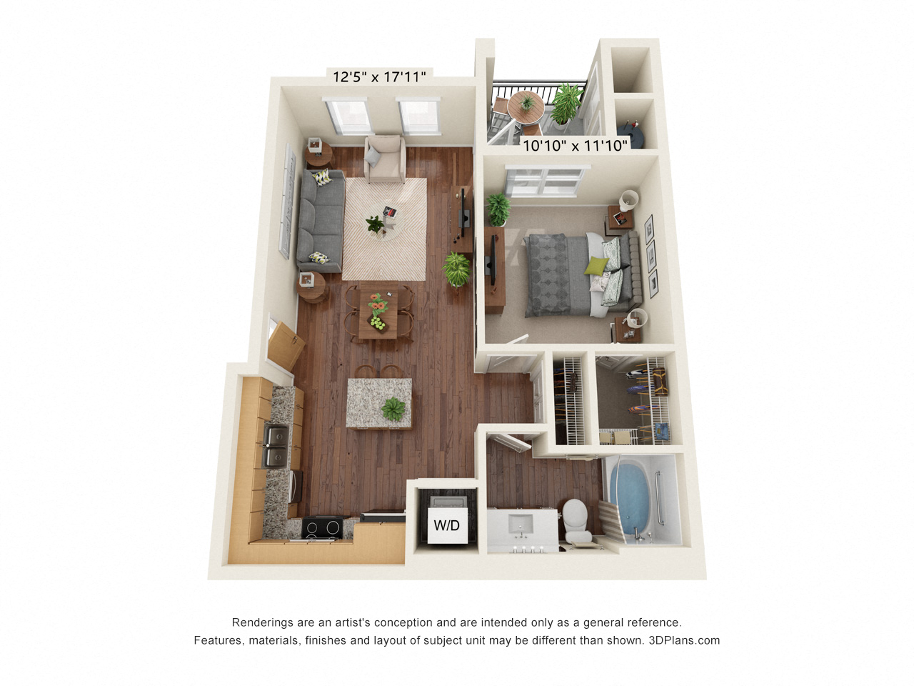 A1 Floor Plan at Scharbauer Flats, Midland, TX