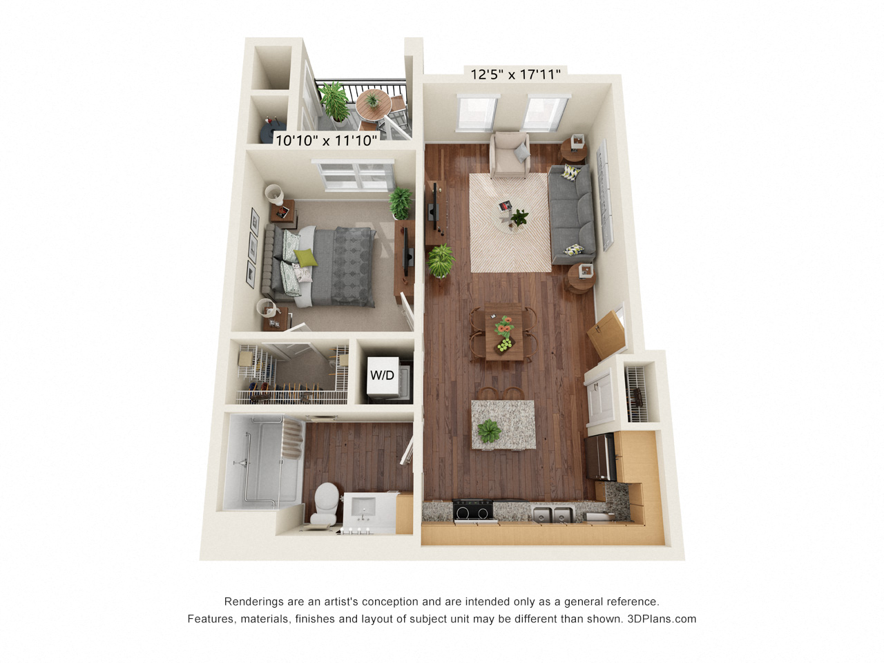 A1 ADA Floor Plan at Scharbauer Flats, Midland, 79705