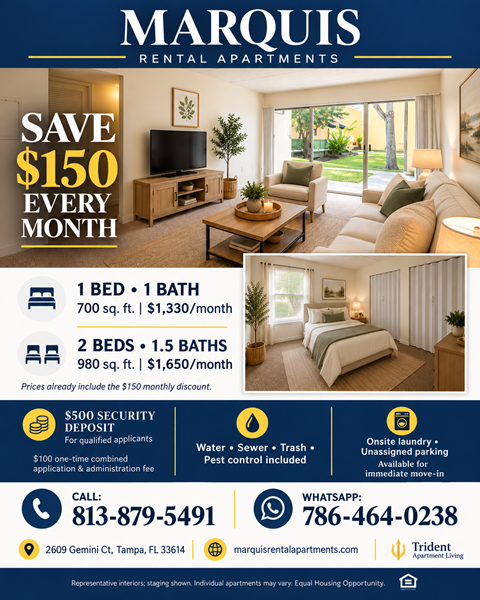 2609 Gemini Court 1-2 Beds Apartment for Rent