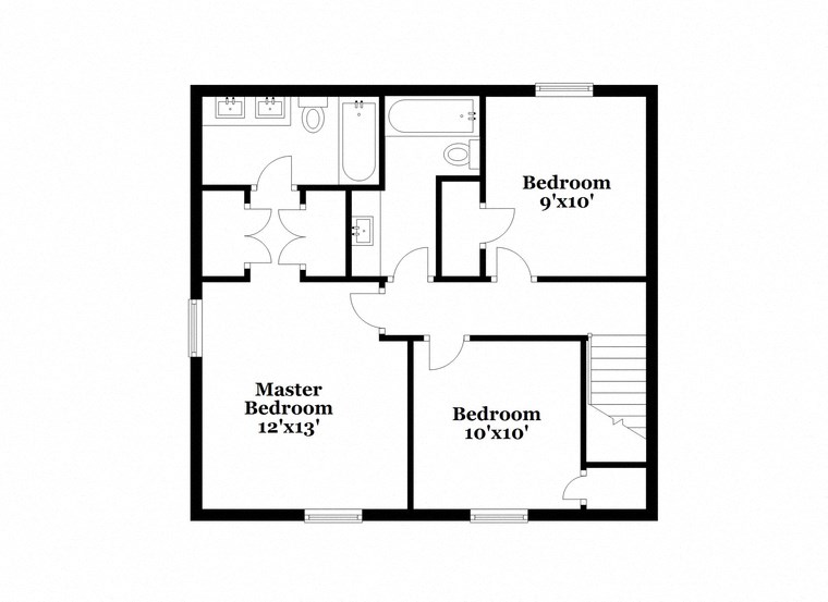 a floor plan of a house with a bedroom and a bathroom