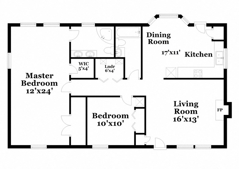 a floor plan of a house with a living room and a dining room