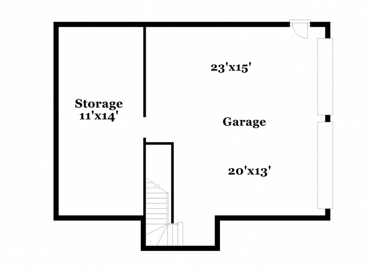 a floor plan of a house with a garage and a loft