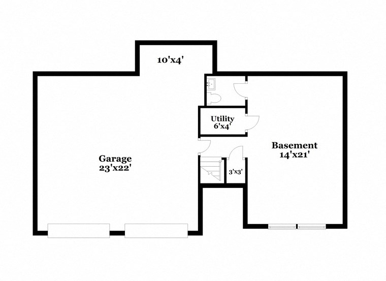 a floor plan of a house with a bedroom and a living room