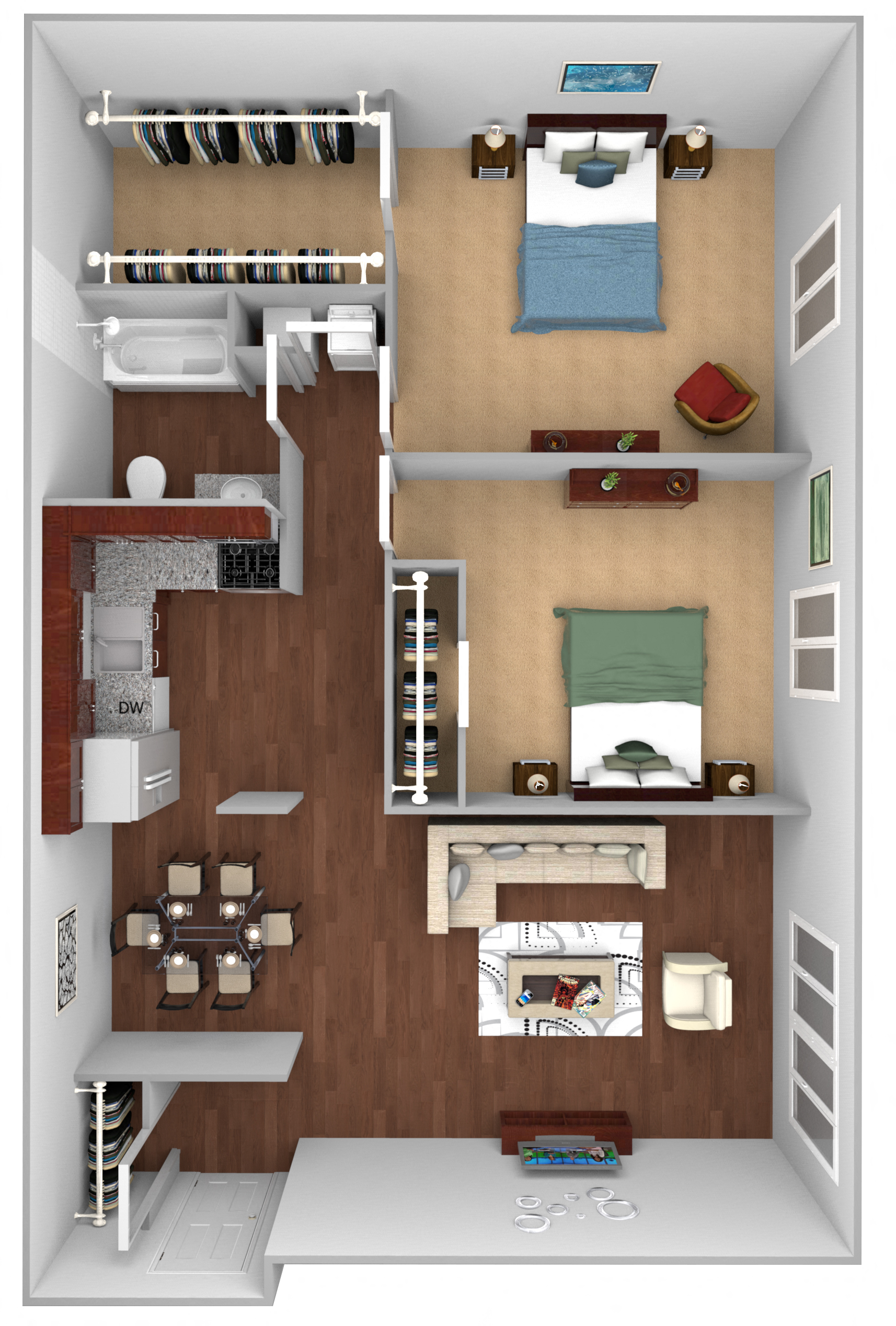 Floor Plan at Dearborn View Apartments, Inkster, MI 48141 