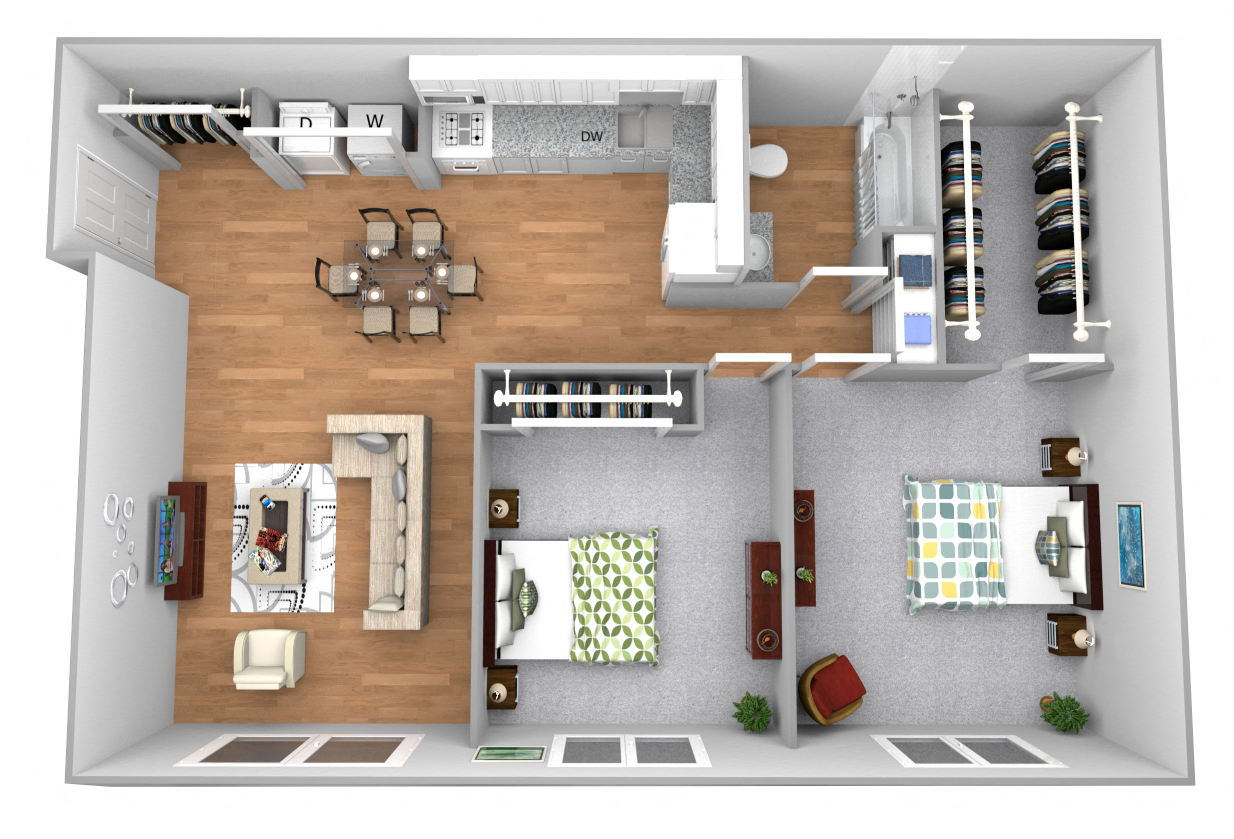 2 Bed 1 Bath Washer/Dryer