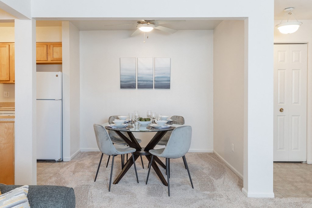 our apartments at the district feature a dining room and kitchen