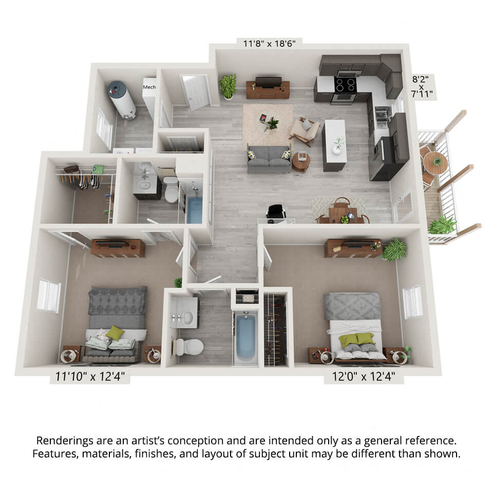 2 Bedroom Second Level