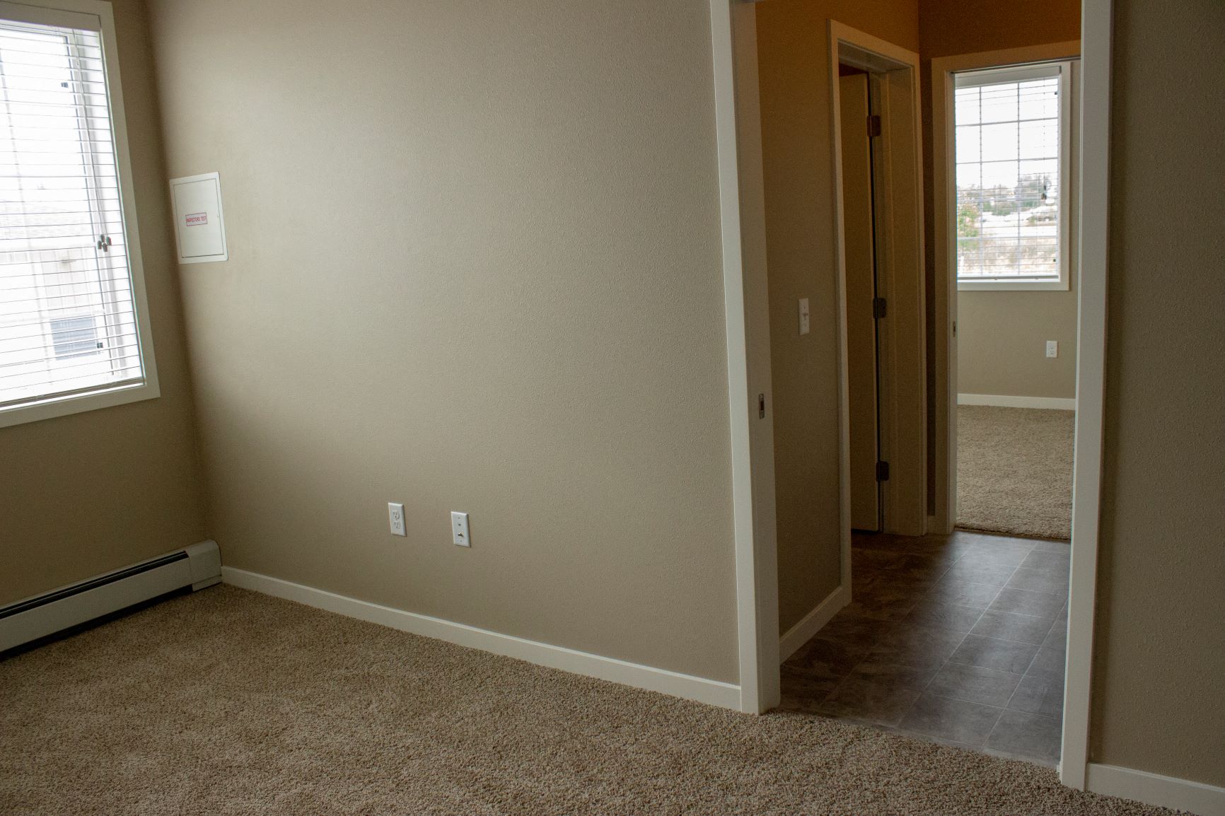 Jack and Jill bathroom at South Beach apartments in Bemidji, Minnesota with second bedroom