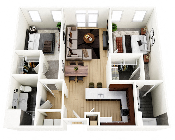 A1 Floor Plan at Adams Edge Apartments, Cincinnati, Ohio