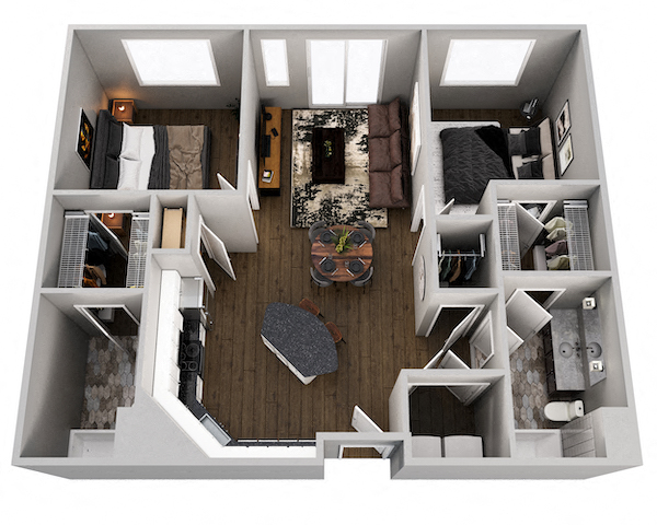 B1 Floor Plan at Adams Edge Apartments, Cincinnati