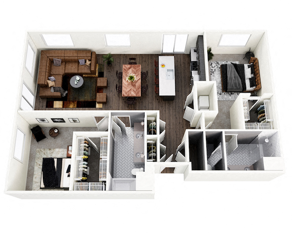 B3 Floor Plan at Adams Edge Apartments, Ohio