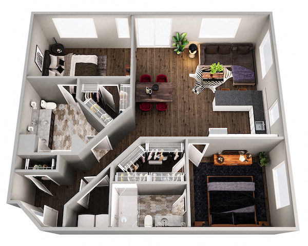 B5 Floor Plan at Adams Edge Apartments, Ohio, 45202