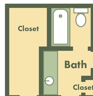 1 bed apt floor plan