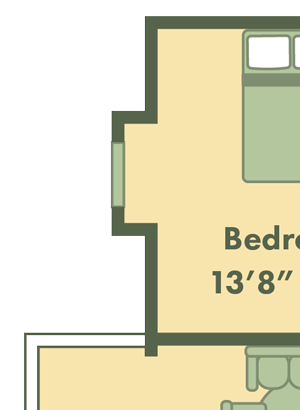 two bed apt floor plan